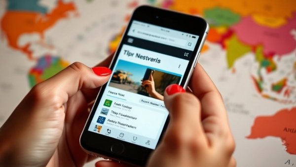 Smartphone showing website held by hands over map, related to AI cost efficiency.