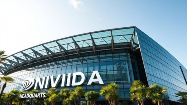 Nvidia headquarters futuristic design highlighting stock growth prospects