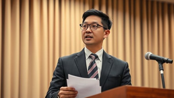 Young speaker at a conference discussing anthropic AI ethical challenges.