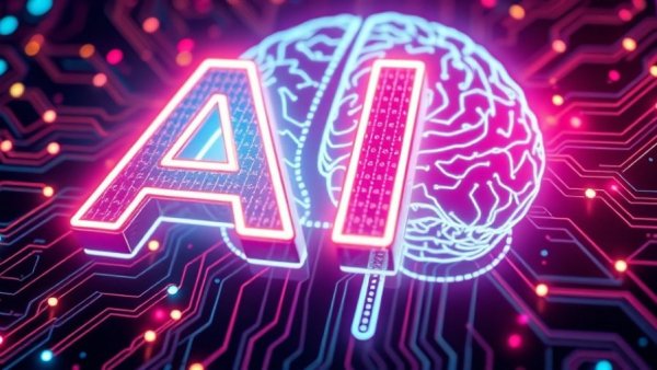 Futuristic AI concept with neural network visuals, anthropic AI stock investment theme.