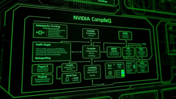 NVIDIA CompileIQ Auto-Tuning flowchart with digital elements.