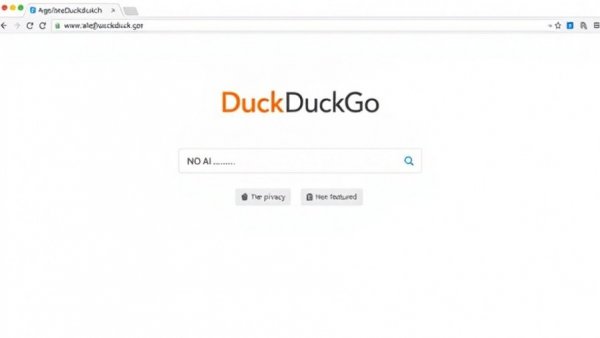 DuckDuckGo homepage highlighting privacy and no AI features.