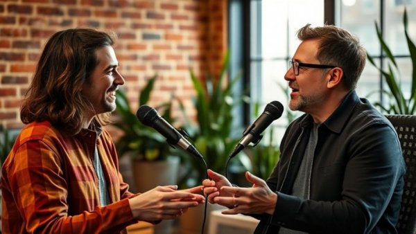 Agentic AI discussion in a modern studio setting with microphones.