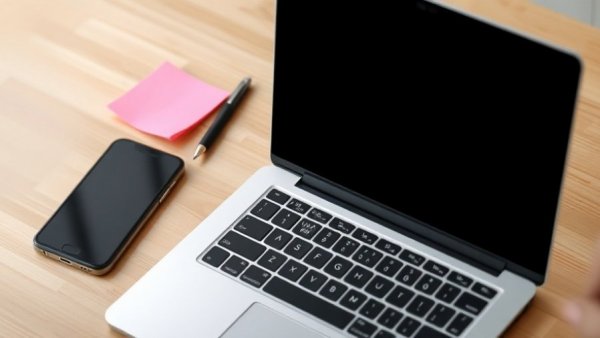 Minimalist workspace with laptop and smartphone, AI workforce investment theme.