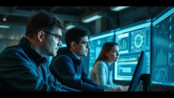 Team collaborating on AI projects in a modern office, AI in the news.