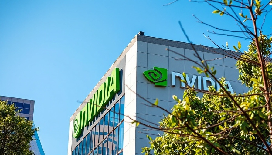 Nvidia building facade with green logo, EU regulator probe context.