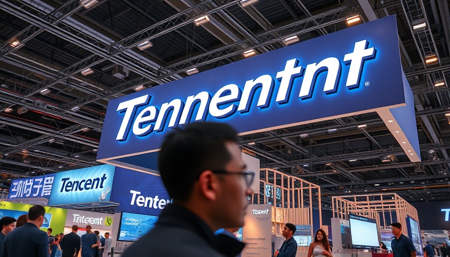 Tencent Turbo AI Model display at tech exhibition booth.