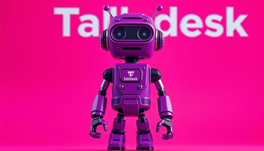 Talkdesk AI Agents for Healthcare with retro purple robot.