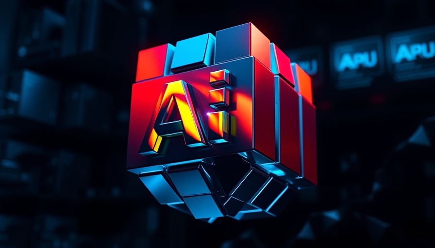 Abstract AI cube structure in vibrant digital space