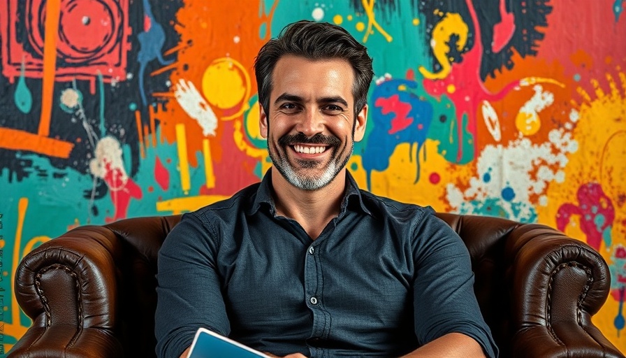 Artistic portrait of a man with vibrant background, relevant to Microsoft AI.