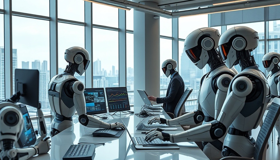 Futuristic office collaboration with Microsoft AI Copilot.