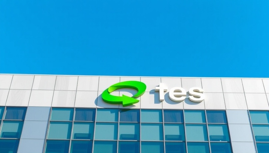 AI agents technology logo on modern building with clear blue sky