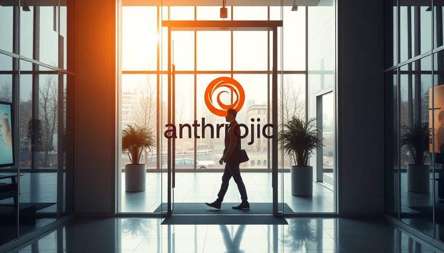 Google investment in Anthropic office entrance with logo on glass.
