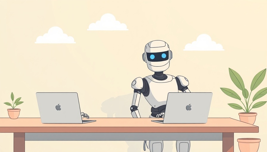 Minimalist illustration of human and robot working together, agentic ai.