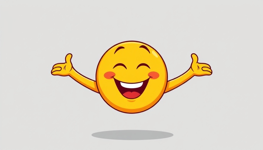 HuggingSnap AI app cheerful emoji embracing, cartoon style.