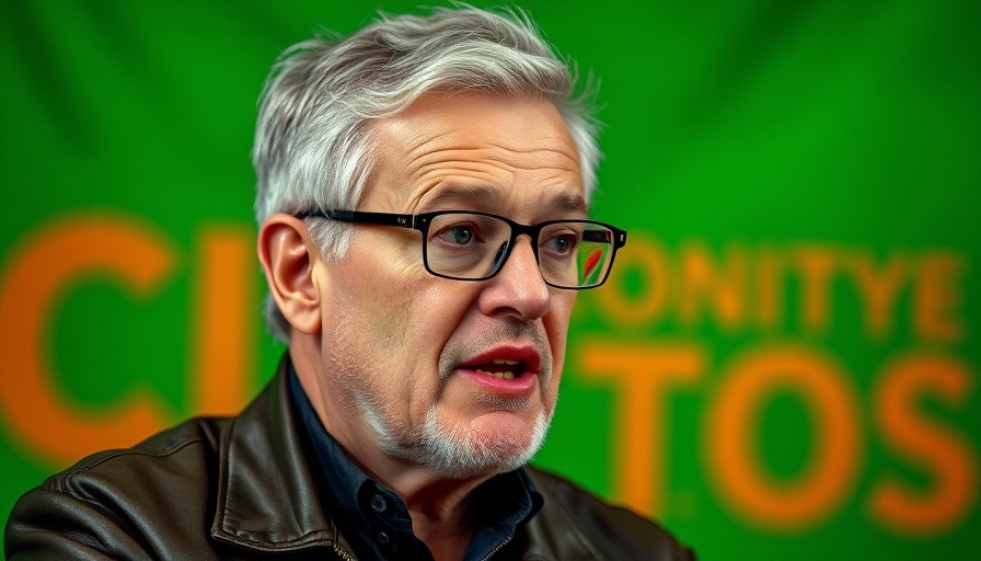 Mature man speaks confidently, Nvidia AI factory background.