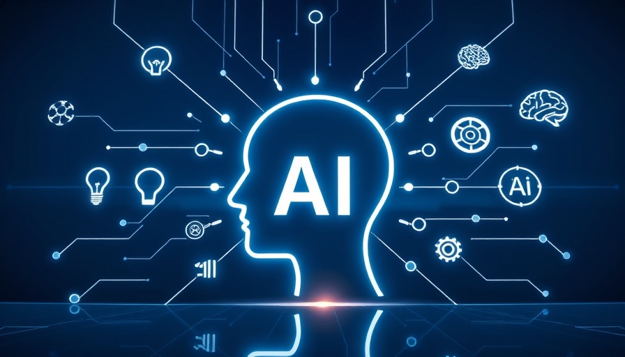 Agentic AI futuristic interface with head silhouette on blue.
