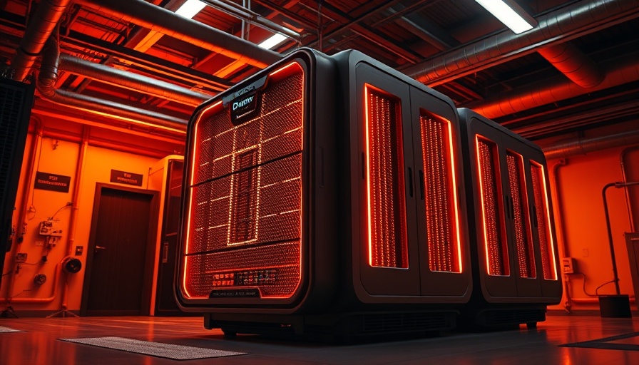 D-Wave quantum computing system, server room, warm lighting, D-Wave stock decline quantum computing