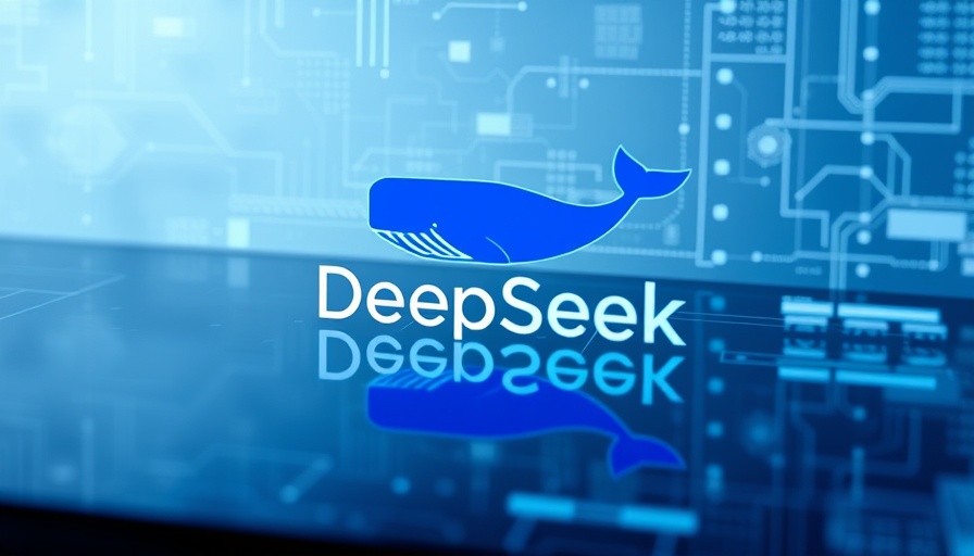 DeepSeek AI logo on screen, rival to OpenAI.