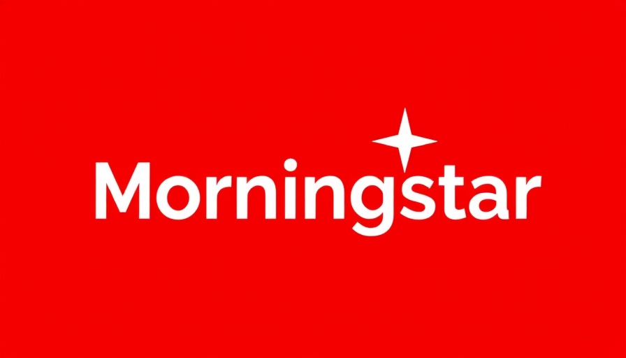 Modern Morningstar logo on red background, AI-driven procurement solutions.
