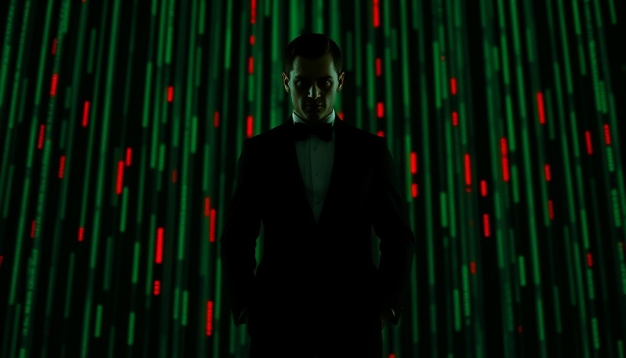 Agentic AI concept with silhouetted figure and digital code.