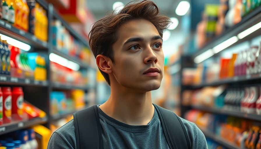 AI-generated video consistency: thoughtful person in a store setting.