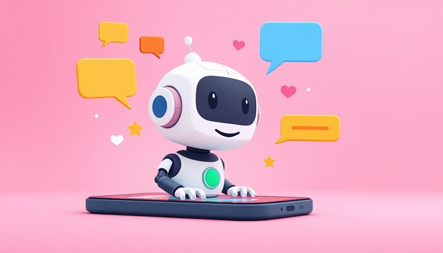 Playful cartoon Claude AI with chat bubbles on pink background.