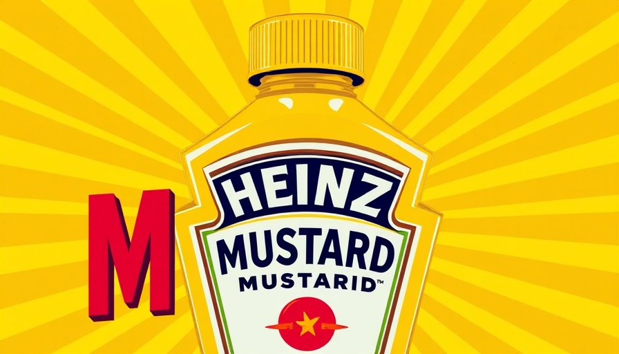 Heinz new mustard ad with retro sunburst background.
