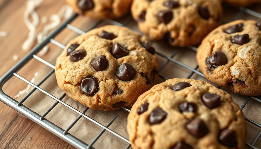 Delicious chocolate chip cookies with milk powder on cooling rack.