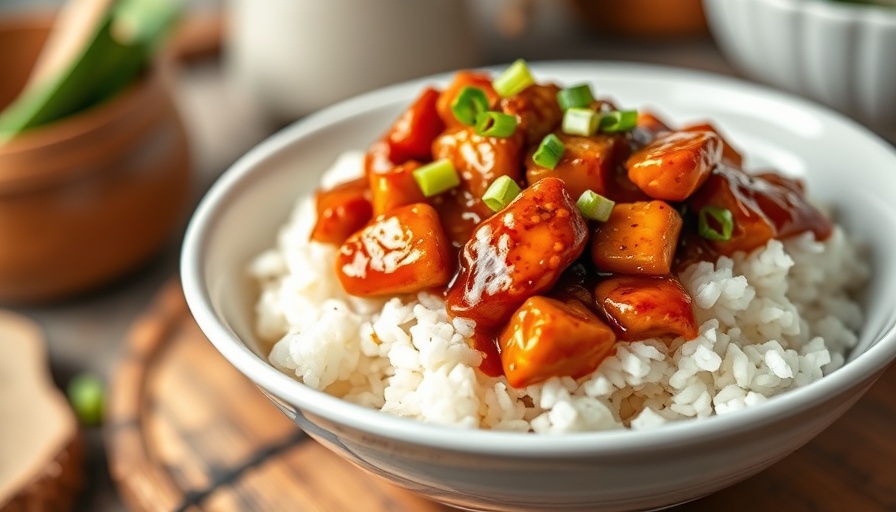 Delicious Homemade General Tso's Chicken on rice