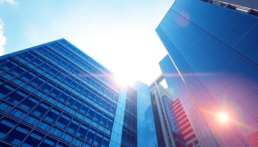 AI applications global expansion report with skyscraper imagery.