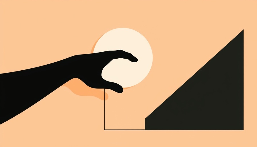 Abstract illustration of hand and shapes in minimalist style for Claude AI.
