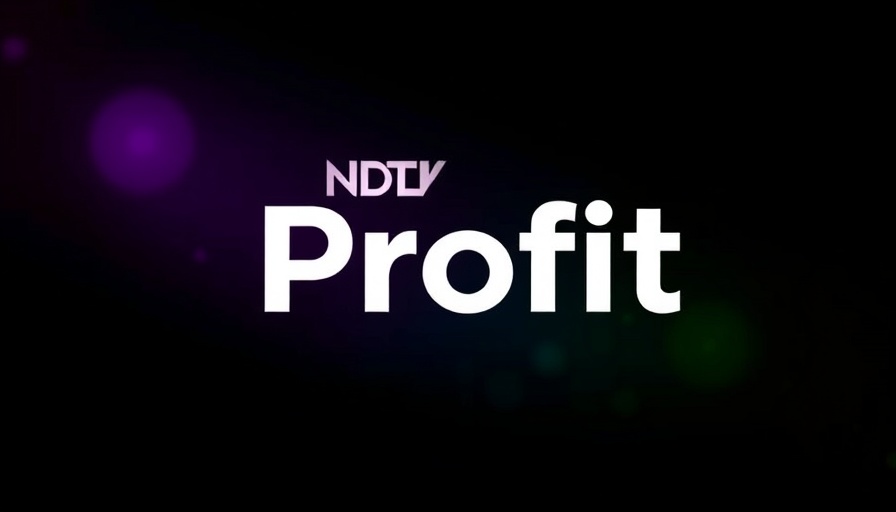 NDTV Profit logo in vibrant colors on dark background.
