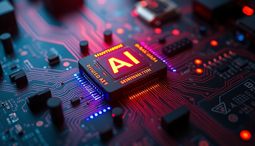 Illuminated AI chip showcasing futuristic technology.