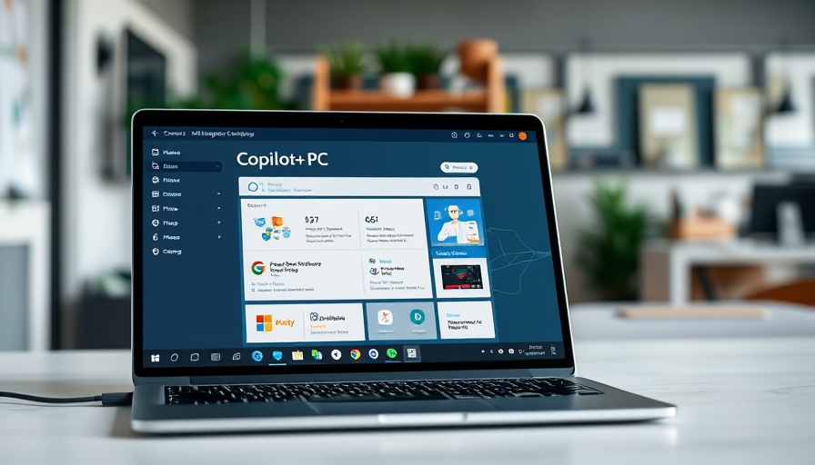 Microsoft AI platform Copilot+PC displayed on a laptop screen.