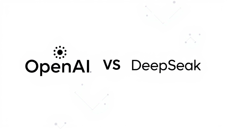 DeepSeek versus OpenAI logos comparison graphic.