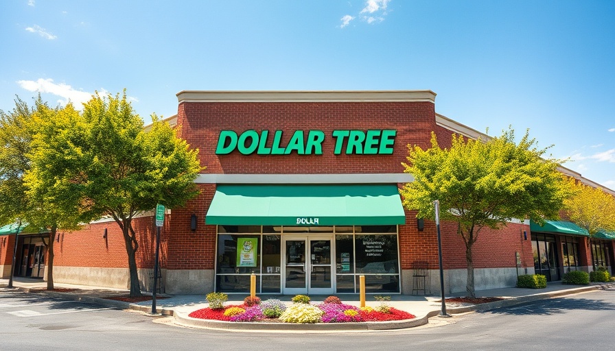 Dollar Tree store exterior on a sunny day with green awning.