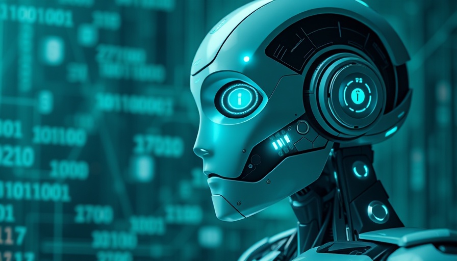 Agentic AI robot connected to technology icons in a digital blue background.