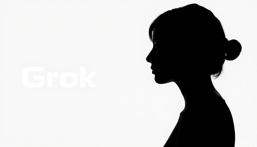 Minimalist profile silhouette with Grok AI logo on bright background.