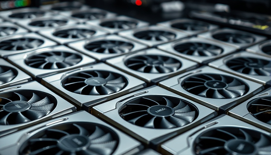 Close-up of Nvidia GPUs showcasing metallic design
