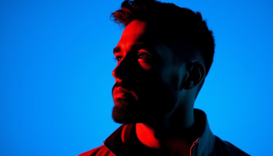 Colorful silhouette portrait of a man with vibrant outlines