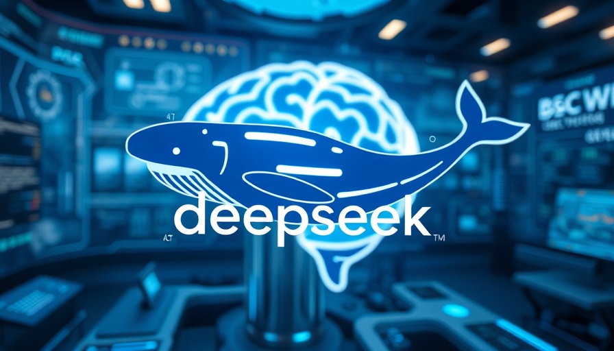 DeepSeek R2 AI Model Delay: Futuristic logo in tech setting.