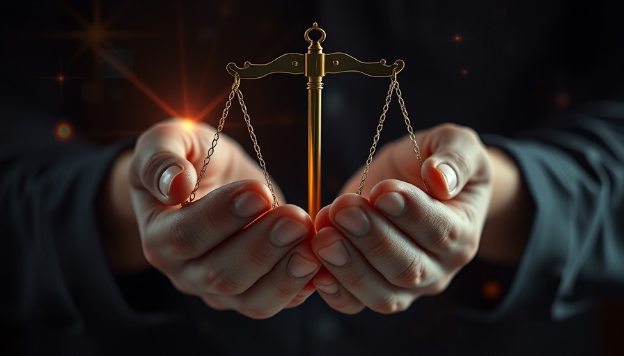 Abstract representation of anthropic lawsuit with legal scales and technology.