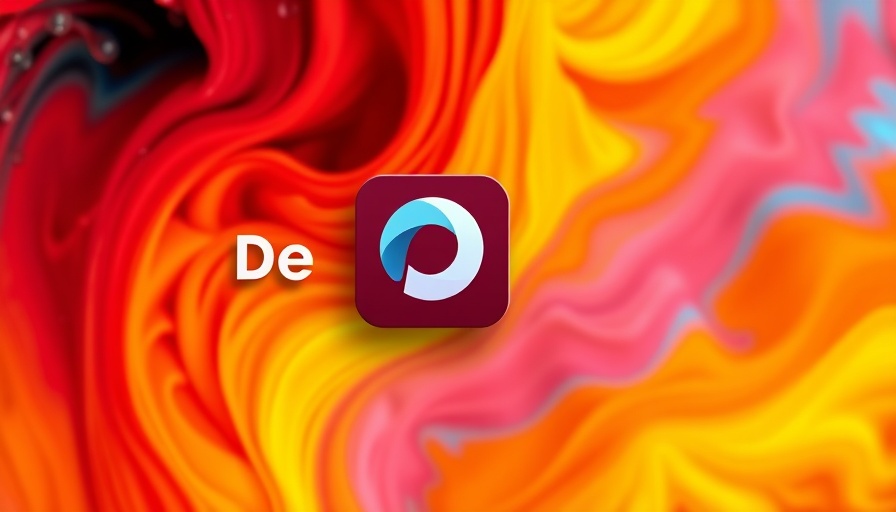 DeepSeek AI app icon on colorful abstract background.