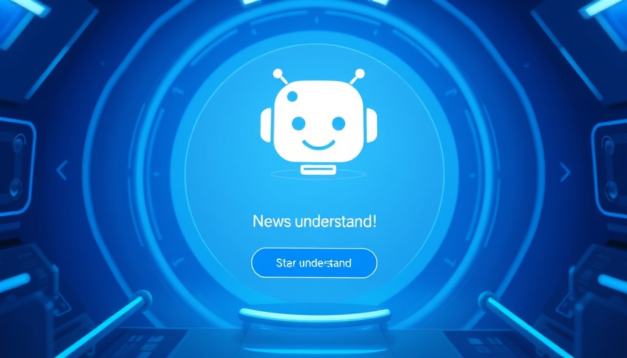 Futuristic AI interface promoting AI news understanding with Claude AI.