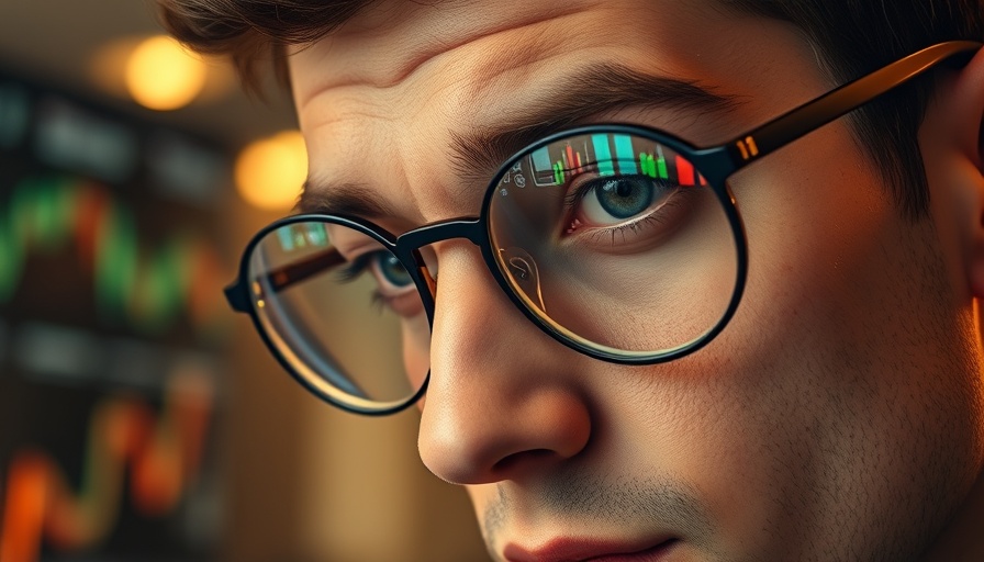 Close-up of glasses reflecting stock market graphs, deep value opportunity in Baidu