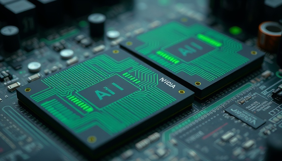 Close-up of Nvidia AI chips for China with green design.