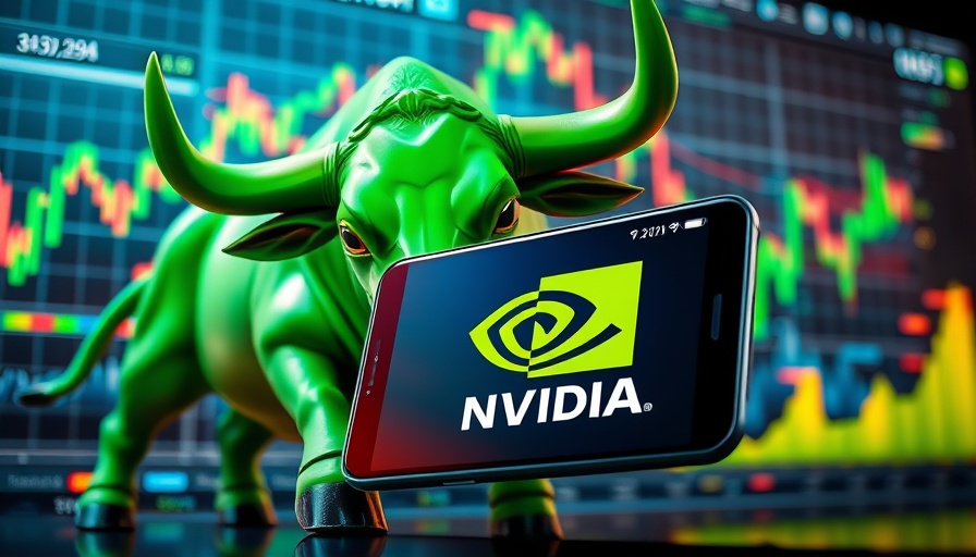 Nvidia AI technology symbolized by a green bull and upward graph.