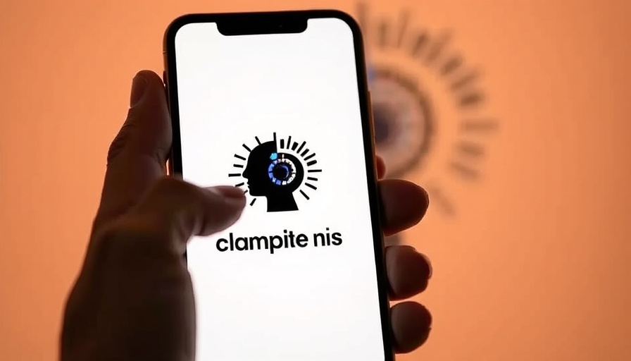 Claude AI app logo on phone in hand, soft background