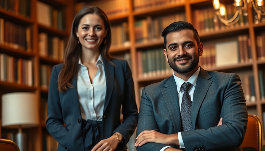 Two professionals in a refined library setting, related to OpenAI data center expansion.